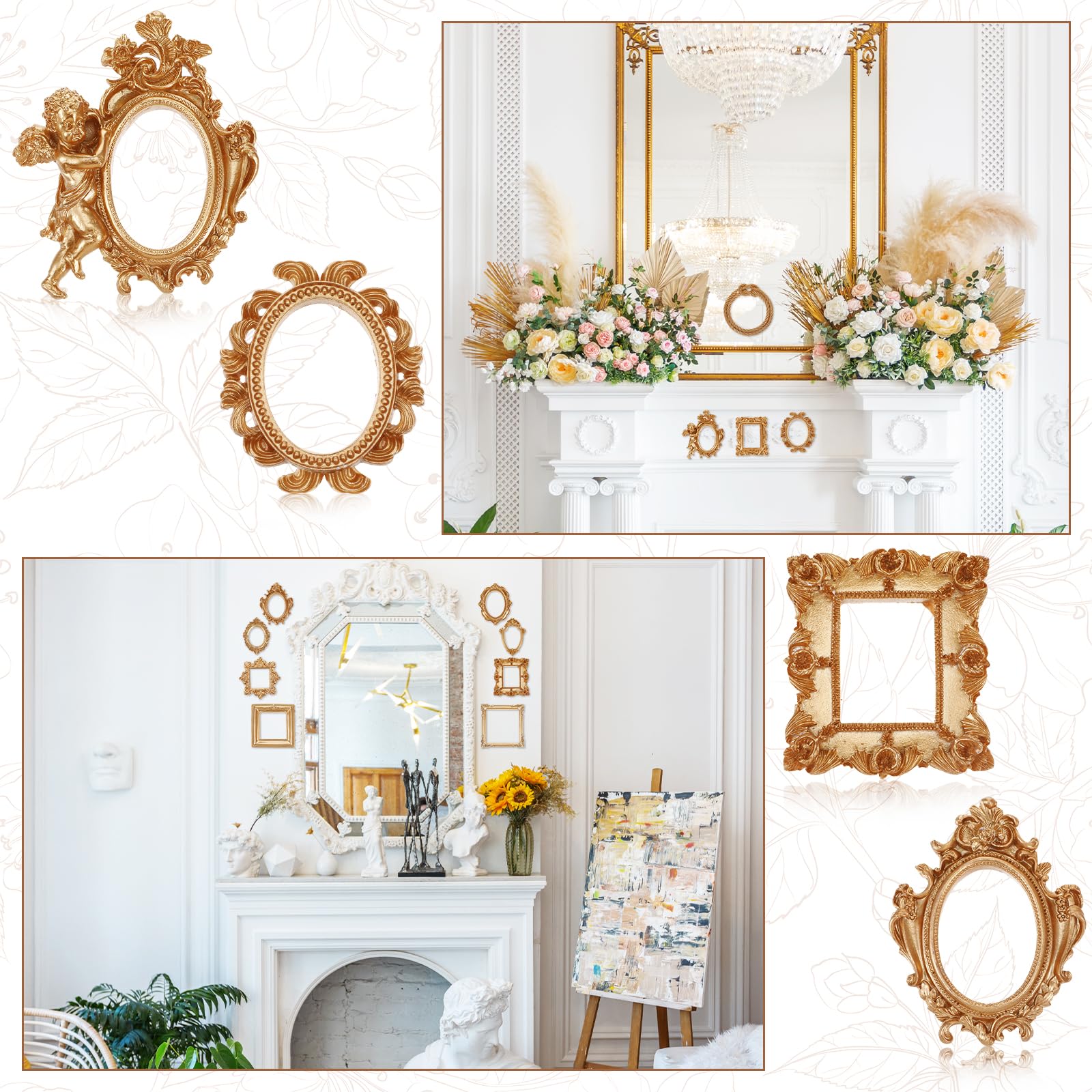 Amazon.com - 12Pcs Mini Antique Gold Picture Frames,3-5